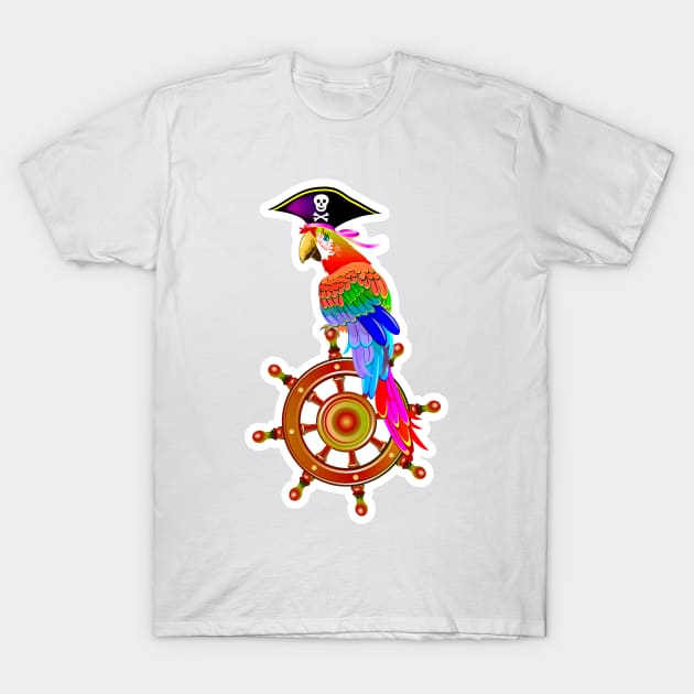 Parrot in a pirate hat T-Shirt by Artist Natalja Cernecka